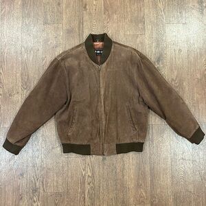 Vintage Brown Suede Bomber